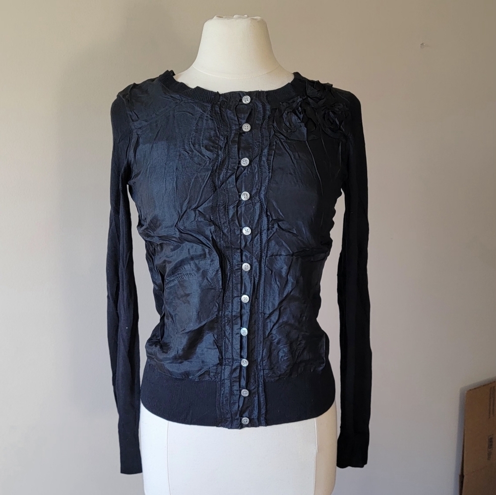 DKNY Textured Black Garment, 85% SILK 15% CASHMERE. P